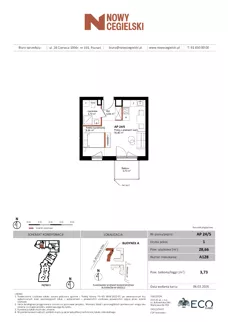 1 pokój, mieszkanie 28,66 m², piętro 5, oferta nr A128, Nowy Cegielski, Poznań, Wilda, ul. 28 Czerwca 1956 r.