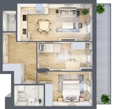 3 pokoje, mieszkanie 59,54 m², piętro 1, oferta nr WJ-E1-LM-05, Wojciechowska Square, Lublin, Konstantynów, Konstantynów, ul. Wojciechowska 40