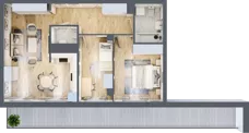 3 pokoje, mieszkanie 60,70 m², piętro 2, oferta nr WJ-E1-LM-09, Wojciechowska Square, Lublin, Konstantynów, Konstantynów, ul. Wojciechowska 40