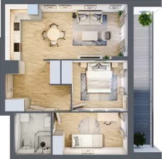 3 pokoje, mieszkanie 58,54 m², piętro 1, oferta nr WJ-E1-LM-117, Wojciechowska Square, Lublin, Konstantynów, Konstantynów, ul. Wojciechowska 40