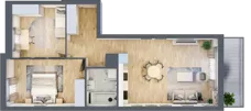 3 pokoje, mieszkanie 61,52 m², piętro 1, oferta nr WJ-E1-LM-119, Wojciechowska Square, Lublin, Konstantynów, Konstantynów, ul. Wojciechowska 40