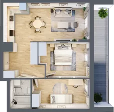3 pokoje, mieszkanie 58,62 m², piętro 4, oferta nr WJ-E1-LM-129, Wojciechowska Square, Lublin, Konstantynów, Konstantynów, ul. Wojciechowska 40