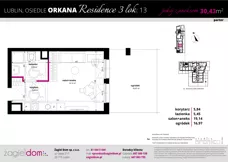 1 pokój, mieszkanie 30,43 m², parter, oferta nr 13, Orkana Residence III Etap, Lublin, Czuby Północne, Czuby Północne, ul. Orkana