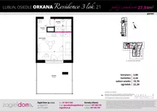 1 pokój, mieszkanie 27,94 m², parter, oferta nr 21, Orkana Residence III Etap, Lublin, Czuby Północne, Czuby Północne, ul. Orkana
