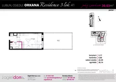 1 pokój, mieszkanie 30,03 m², parter, oferta nr 41, Orkana Residence III Etap, Lublin, Czuby Północne, Czuby Północne, ul. Orkana