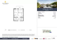 3 pokoje, apartament 42,51 m², piętro 1, oferta nr D1.1.UT.3, Victoria Apartments II, Szczecin, Prawobrzeże, Dąbie, ul. Przestrzenna