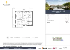 3 pokoje, apartament 66,96 m², piętro 2, oferta nr D1.2.2, Victoria Apartments II, Szczecin, Prawobrzeże, Dąbie, ul. Przestrzenna