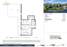 2 pokoje, apartament 60,92 m², piętro 1, oferta nr D2.1.UT.7, Victoria Apartments II, Szczecin, Prawobrzeże, Dąbie, ul. Przestrzenna