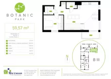 2 pokoje, mieszkanie 59,57 m², piętro 4, oferta nr 119, Botanic Park, Łódź, Polesie, Złotno, ul. Konstantynowska 66 C, D, E, F