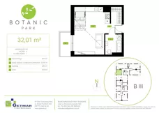1 pokój, mieszkanie 32,01 m², piętro 4, oferta nr 122, Botanic Park, Łódź, Polesie, Złotno, ul. Konstantynowska 66 C, D, E, F