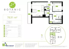3 pokoje, mieszkanie 78,91 m², piętro 4, oferta nr 123, Botanic Park, Łódź, Polesie, Złotno, ul. Konstantynowska 66 C, D, E, F