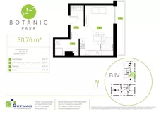 1 pokój, mieszkanie 30,76 m², piętro 4, oferta nr 138, Botanic Park, Łódź, Polesie, Złotno, ul. Konstantynowska 66 C, D, E, F