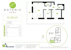 3 pokoje, mieszkanie 61,39 m², parter, oferta nr 143, Botanic Park, Łódź, Polesie, Złotno, ul. Konstantynowska 66 C, D, E, F