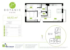 3 pokoje, mieszkanie 68,92 m², piętro 2, oferta nr 151, Botanic Park, Łódź, Polesie, Złotno, ul. Konstantynowska 66 C, D, E, F