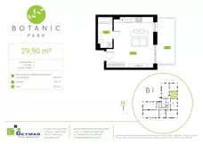 1 pokój, mieszkanie 29,90 m², parter, oferta nr 2, Botanic Park, Łódź, Polesie, Złotno, ul. Konstantynowska 66 C, D, E, F
