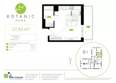1 pokój, mieszkanie 27,53 m², piętro 4, oferta nr 30, Botanic Park, Łódź, Polesie, Złotno, ul. Konstantynowska 66 C, D, E, F