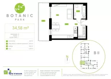 1 pokój, mieszkanie 34,58 m², parter, oferta nr 39, Botanic Park, Łódź, Polesie, Złotno, ul. Konstantynowska 66 C, D, E, F