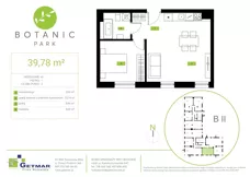 2 pokoje, mieszkanie 39,78 m², piętro 1, oferta nr 42, Botanic Park, Łódź, Polesie, Złotno, ul. Konstantynowska 66 C, D, E, F