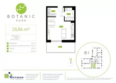 1 pokój, mieszkanie 28,86 m², parter, oferta nr 5, Botanic Park, Łódź, Polesie, Złotno, ul. Konstantynowska 66 C, D, E, F