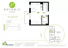 1 pokój, mieszkanie 31,29 m², piętro 1, oferta nr 67, Botanic Park, Łódź, Polesie, Złotno, ul. Konstantynowska 66 C, D, E, F