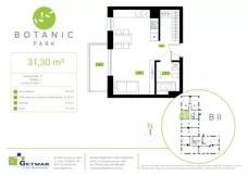 1 pokój, mieszkanie 31,30 m², piętro 2, oferta nr 71, Botanic Park, Łódź, Polesie, Złotno, ul. Konstantynowska 66 C, D, E, F