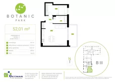 2 pokoje, mieszkanie 52,01 m², parter, oferta nr 83, Botanic Park, Łódź, Polesie, Złotno, ul. Konstantynowska 66 C, D, E, F