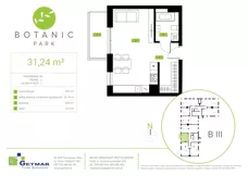 1 pokój, mieszkanie 31,24 m², piętro 2, oferta nr 89, Botanic Park, Łódź, Polesie, Złotno, ul. Konstantynowska 66 C, D, E, F