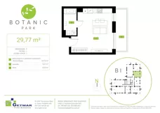 1 pokój, mieszkanie 29,77 m², piętro 1, oferta nr 9, Botanic Park, Łódź, Polesie, Złotno, ul. Konstantynowska 66 C, D, E, F