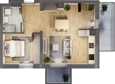 3 pokoje, mieszkanie 59,22 m², piętro 3, oferta nr B3/3/35, MONTANO, Polanica-Zdrój, al. Zwycięzców