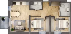 3 pokoje, mieszkanie 60,51 m², piętro 3, oferta nr B3/3/38, MONTANO, Polanica-Zdrój, al. Zwycięzców