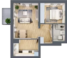 2 pokoje, mieszkanie 46,39 m², piętro 2, oferta nr B3/2/31, MONTANO, Polanica-Zdrój, al. Zwycięzców