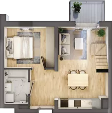 3 pokoje, mieszkanie 48,20 m², piętro 3, oferta nr B4/3/40, MONTANO, Polanica-Zdrój, al. Zwycięzców
