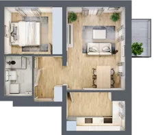 2 pokoje, mieszkanie 46,44 m², piętro 2, oferta nr B4/2/31, MONTANO, Polanica-Zdrój, al. Zwycięzców
