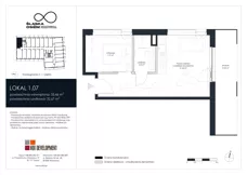 2 pokoje, apartament inwestycyjny 33,46 m², piętro 1, oferta nr 1.07, Śląska Osiem, Gdańsk, Przymorze, ul. Śląska 8
