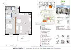 2 pokoje, mieszkanie 51,60 m², piętro 1, oferta nr K7/21, Kleszczewo Park, Kleszczewo, ul. Wiesławy Szymborskiej 1
