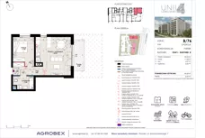 2 pokoje, mieszkanie 46,68 m², parter, oferta nr B/76, Unii Lubelskiej 4 - etap B, Poznań, Nowe Miasto, Starołęka, ul. Unii Lubelskiej 4