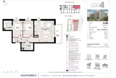 3 pokoje, mieszkanie 62,68 m², piętro 1, oferta nr B/80, Unii Lubelskiej 4 - etap B, Poznań, Nowe Miasto, Starołęka, ul. Unii Lubelskiej 4