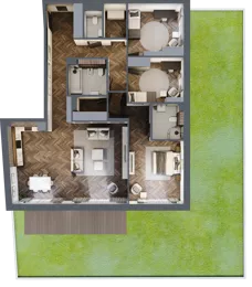 4 pokoje, apartament 130,89 m², parter, oferta nr M03, Apartamenty Orkana, Warszawa, Mokotów, Ksawerów, ul. Orkana 12