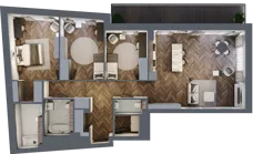 4 pokoje, apartament 119,92 m², piętro 1, oferta nr M04, Apartamenty Orkana, Warszawa, Mokotów, Ksawerów, ul. Orkana 12
