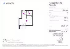 1 pokój, mieszkanie 27,92 m², parter, oferta nr 2.C.0.10, Murapol Osiedle Faktoria, Łódź, Polesie, Stare Polesie, al. 1 Maja