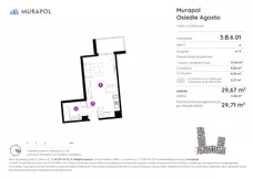 1 pokój, mieszkanie 29,71 m², piętro 6, oferta nr 3.B.6.01, Murapol Agosto, Łódź, Polesie, Stare Polesie, ul. 6 Sierpnia