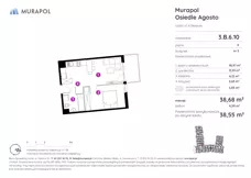 1 pokój, mieszkanie 38,55 m², piętro 6, oferta nr 3.B.6.10, Murapol Agosto, Łódź, Polesie, Stare Polesie, ul. 6 Sierpnia