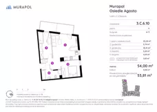 1 pokój, mieszkanie 53,81 m², piętro 6, oferta nr 3.C.6.10, Murapol Agosto, Łódź, Polesie, Stare Polesie, ul. 6 Sierpnia