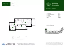 1 pokój, mieszkanie 34,96 m², piętro 1, oferta nr 1.A.1.10, Murapol GreenCity, Kraków, Bieżanów-Prokocim, Osiedle Złocień, ul. Agatowa