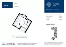 1 pokój, mieszkanie 29,78 m², piętro 1, oferta nr 1.A.1.01, Murapol Rivo, Bydgoszcz, Śródmieście, ul. Dworcowa