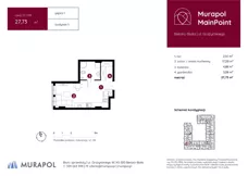 1 pokój, mieszkanie 27,73 m², piętro 1, oferta nr 1.C.1.09, Murapol MainPoint, Bielsko-Biała, Śródmieście, ul. Grażyńskiego