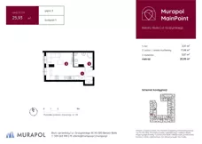 1 pokój, mieszkanie 25,93 m², piętro 3, oferta nr 1.C.3.11, Murapol MainPoint, Bielsko-Biała, Śródmieście, ul. Grażyńskiego