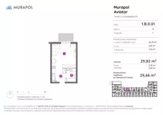 1 pokój, apartament inwestycyjny 29,66 m², parter, oferta nr 1.B.0.01, Murapol Aviator, Toruń, Koniuchy, ul. Grudziądzka