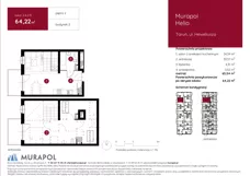 1 pokój, mieszkanie 64,22 m², piętro 2, oferta nr 2.A.2.11, Murapol Helio, Toruń, Wrzosy, JAR, ul. Heweliusza