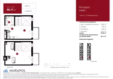 1 pokój, mieszkanie 66,11 m², piętro 2, oferta nr 3.A.2.01, Murapol Helio, Toruń, Wrzosy, JAR, ul. Heweliusza